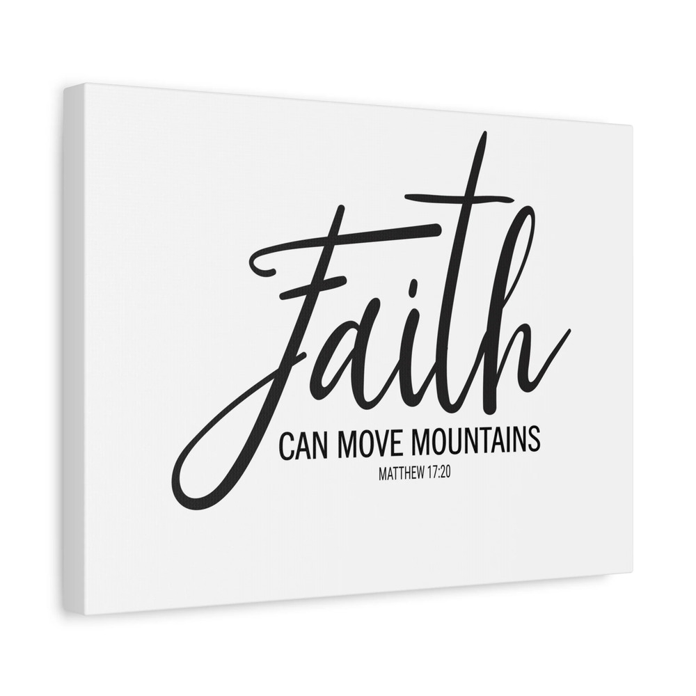 Scripture Canvas Faith Matthew 17:20 Christian Wall Art Bible Verse Print Ready